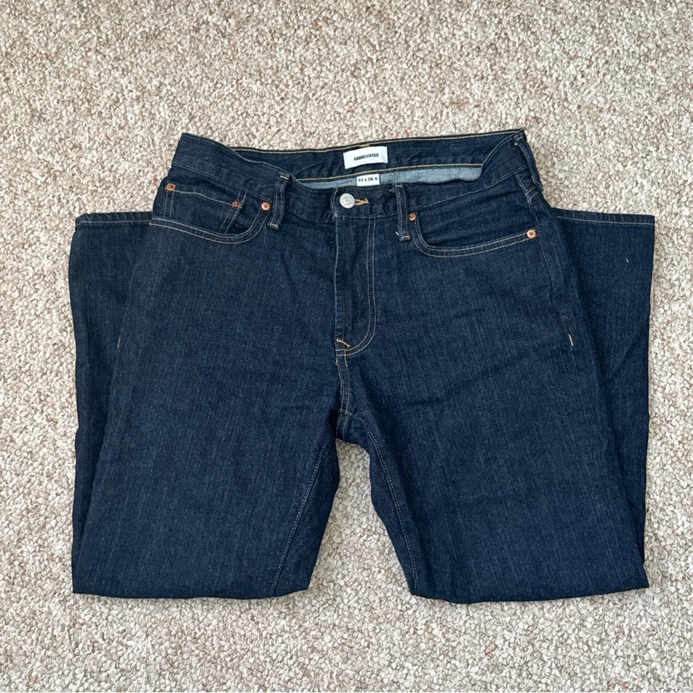 Abbreviated Apparel Men's Straight Dark Indigo Jeans 32x26